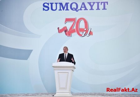 Prezident İlham Əliyev Sumqayıtın 70 illiyinə həsr olunmuş tədbirdə iştirak edib
