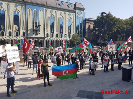 Gürcüstan azərbaycanlıları etiraz aksiyası keçirdi - FOTO