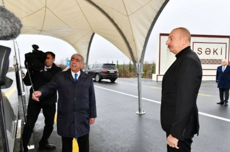 Prezident Oğuz-Şəki avtomobil yolunun yenidənqurmadan sonra açılışını edib - YENİLƏNİB + FOTO