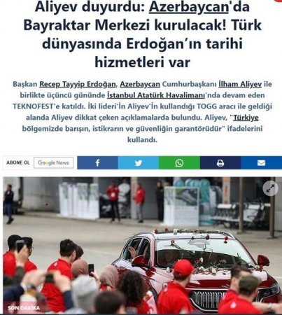 Prezident İlham Əliyevin “TEKNOFEST”də çıxışı Türkiyə mediası tərəfindən geniş işıqlandırılıb - FOTO