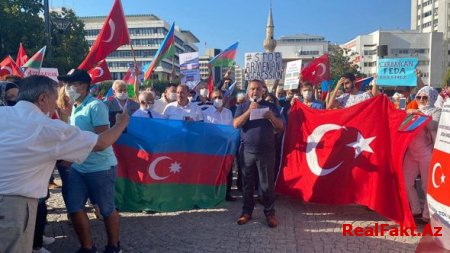 İzmirdə Azərbaycana dəstək aksiyası keçirilib - FOTO/VİDEO