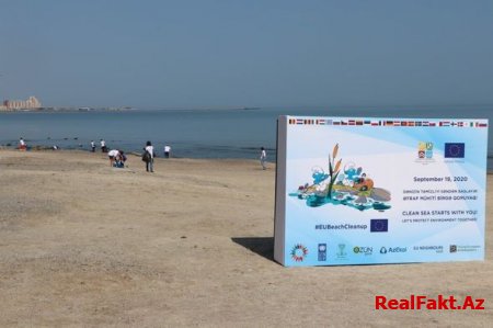 Sumqayıtda məişət tullantıları ilə çirklənmiş dəniz sahili təmizləndi - FOTO